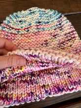 Load image into Gallery viewer, Luxury women's hand knit winter beanie rainbow color wool slow fashion gift