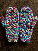 Load image into Gallery viewer, Luxury Hand knit hand dyed merino wool mittens hygge classy women adult warm winter fashion soft teens gift