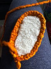 Load image into Gallery viewer, Luxury newborn crochet merino booties fall baby shower gift new mom cute pumpkin