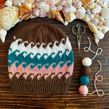 Load image into Gallery viewer, The Seascape Beanie Knitting PATTERN colorwork fair isle ocean waves dk weight