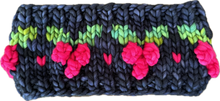 Load image into Gallery viewer, The Jingleberry Earwarmer digital knitting super bulky holiday PATTERN