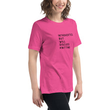 Load image into Gallery viewer, Introverted but will discuss knitting Women's Relaxed T-Shirt