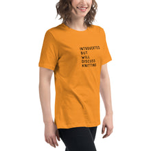 Load image into Gallery viewer, Introverted but will discuss knitting Women's Relaxed T-Shirt
