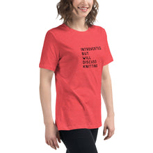 Load image into Gallery viewer, Introverted but will discuss knitting Women's Relaxed T-Shirt