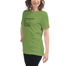 Load image into Gallery viewer, Introverted but will discuss knitting Women's Relaxed T-Shirt
