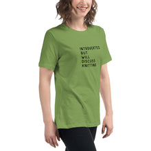Load image into Gallery viewer, Introverted but will discuss knitting Women's Relaxed T-Shirt