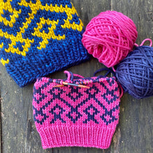 Load image into Gallery viewer, Here's Looking at You Beanie Knitting PATTERN colorwork fair isle