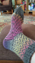 Load image into Gallery viewer, Find Your Way Back into Society Socks Knitting PATTERN mosaic colorwork