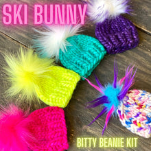 Load image into Gallery viewer, Bitty Beanies KNITTING KIT to make 5 bitty beanies super bulky gift holiday xmas winter