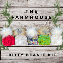 Load image into Gallery viewer, Bitty Beanies KNITTING KIT to make 5 bitty beanies super bulky gift holiday xmas winter