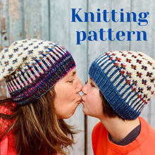 Load image into Gallery viewer, The Happiest of Hats Knitting PATTERN color work flowers baby to adult sizes