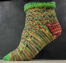 Load image into Gallery viewer, Find Your Way Back into Society Socks Knitting PATTERN mosaic colorwork