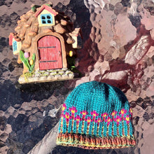 Load image into Gallery viewer, The Happiest of Hats Knitting PATTERN color work flowers baby to adult sizes
