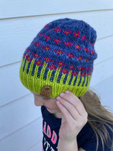 Load image into Gallery viewer, The Happiest of Hats Knitting PATTERN color work flowers baby to adult sizes
