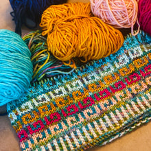 Load image into Gallery viewer, The Curlicue Cowl Knitting PATTERN mosaic colorwork