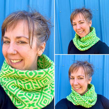 Load image into Gallery viewer, Eye in the Sky Cowl Knitting PATTERN colorwork fair isle