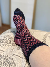 Load image into Gallery viewer, Find Your Way Back into Society Socks Knitting PATTERN mosaic colorwork