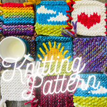 Load image into Gallery viewer, Mug Rug Recipe KNITTING PATTERN coaster coffee fun stash buster
