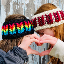 Load image into Gallery viewer, The Heartbreaker Earwarmer with bonus coffee cozy digital knitting super bulky PATTERN