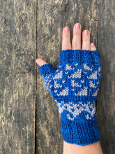 Load image into Gallery viewer, The Feeding Frenzy Fingerless Mitts Knitting PATTERN color work sharks waves