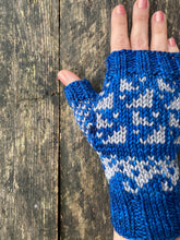 Load image into Gallery viewer, The Feeding Frenzy Fingerless Mitts Knitting PATTERN color work sharks waves