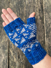Load image into Gallery viewer, The Feeding Frenzy Fingerless Mitts Knitting PATTERN color work sharks waves