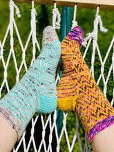Load image into Gallery viewer, Find Your Way Back into Society Socks Knitting PATTERN mosaic colorwork