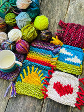 Load image into Gallery viewer, Mug Rug Recipe KNITTING PATTERN coaster coffee fun stash buster
