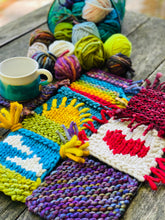 Load image into Gallery viewer, Mug Rug Recipe KNITTING PATTERN coaster coffee fun stash buster