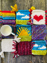 Load image into Gallery viewer, Mug Rug Recipe KNITTING PATTERN coaster coffee fun stash buster