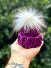 Load image into Gallery viewer, MADE TO ORDER Pack of 5 Bitty Beanie poms green brown silver cream teal purple wild