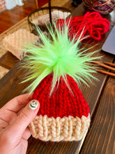 Load image into Gallery viewer, MADE TO ORDER Pack of 5 Bitty Beanie poms green brown silver cream teal purple wild