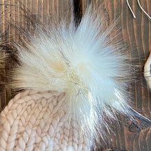 Load image into Gallery viewer, MADE TO ORDER Pack of 5 Bitty Beanie poms green brown silver cream teal purple wild