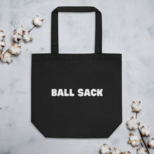 Load image into Gallery viewer, MADE TO ORDER Ball Sack project bag knitters crocheters funny yarn fiber artist Eco Tote Bag