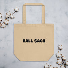 Load image into Gallery viewer, MADE TO ORDER Ball Sack project bag knitters crocheters funny yarn fiber artist Eco Tote Bag