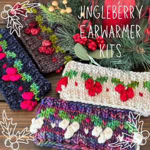Jingleberry Earwarmer KNITTING KIT super bulky weight colors holiday festive Malabrigo