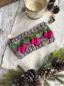 The Jingleberry Earwarmer digital knitting super bulky holiday PATTERN