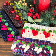 Load image into Gallery viewer, The Jingleberry Earwarmer digital knitting super bulky holiday PATTERN
