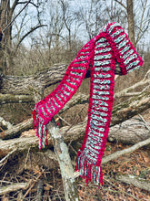 Load image into Gallery viewer, Luxury hand knit scarf gorgeous chunky big warm slow fashion hot pink fringe
