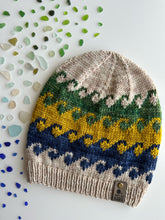 Load image into Gallery viewer, The Seascape Beanie Knitting PATTERN colorwork fair isle ocean waves dk weight
