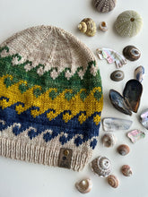 Load image into Gallery viewer, The Seascape Beanie Knitting PATTERN colorwork fair isle ocean waves dk weight
