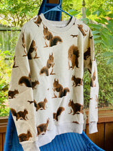Load image into Gallery viewer, Fun whimsical favorite crewneck sweatshirt squirrels cozy cute
