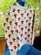 Load image into Gallery viewer, Fun whimsical favorite crewneck sweatshirt mushrooms cozy cute
