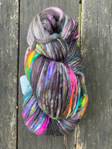 Honey and Clover Knits hand dyed merino wool yarn colorful indie yarn super bulky Rave