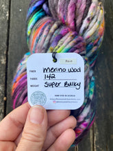 Load image into Gallery viewer, Honey and Clover Knits hand dyed merino wool yarn colorful indie yarn super bulky Rave
