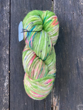 Load image into Gallery viewer, Honey and Clover Knits hand dyed merino wool yarn colorful indie yarn super bulky 90s Starter Jacket
