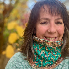 Load image into Gallery viewer, The Find Your Way Cowl hand knit women&#39;s luxury neck warmer 100% merino wool
