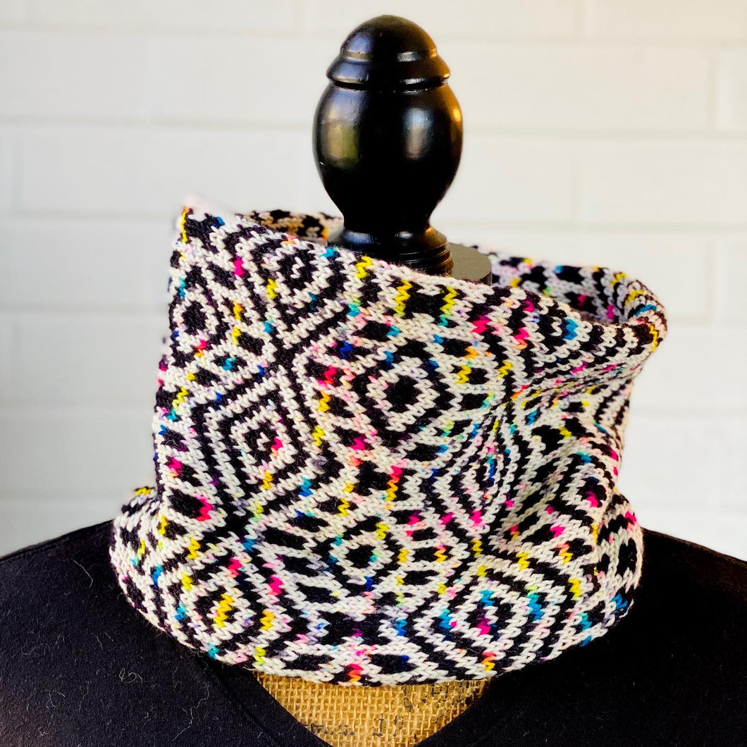 Hand knit women's luxury neck warmer 100% merino wool hand dyed cozy one of a kind