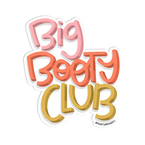 Big Booty Club funny 3" vinyl sticker Hearts & Sharts
