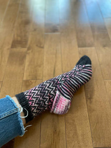 Find Your Way Back into Society Socks Knitting PATTERN mosaic colorwork